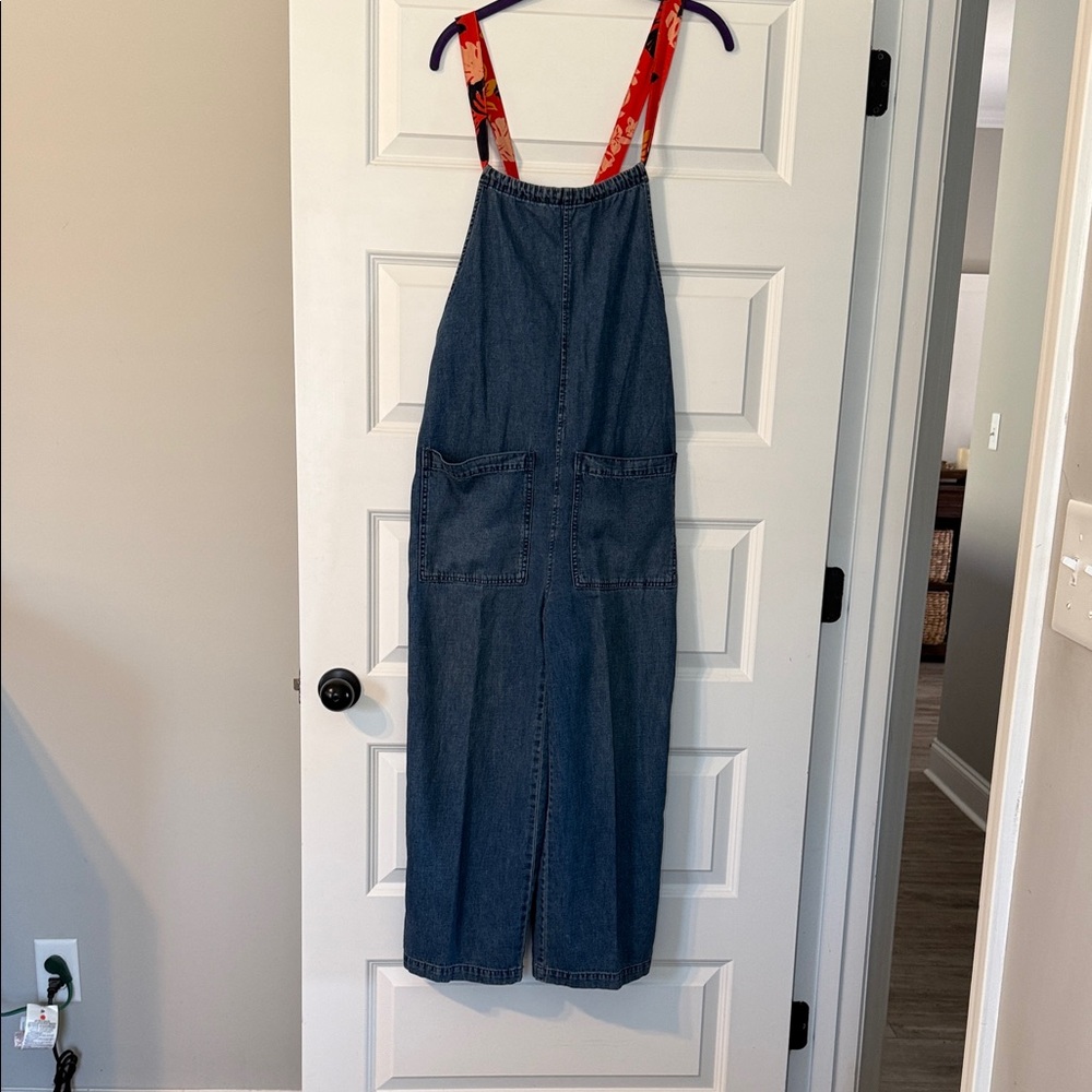 Free People Denim and Orange Jumpsuit
